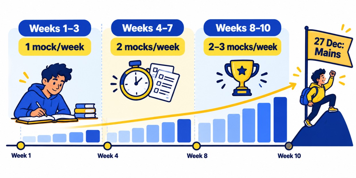 IBPS Clerk Mains 10 week mock test schedule